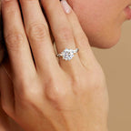 FLORET Floral Solitaire Anniversary / Engagement Moissanite Ring 2.10 CT
