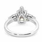 EVERLIGHT Three Stone Pear Trilogy Moissanite Engagement Ring 4.0 CT Micro-facets Unique Hybrid Cut
