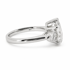 EVERLIGHT Three Stone Pear Trilogy Moissanite Engagement Ring 4.0 CT Micro-facets Unique Hybrid Cut