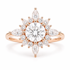 Elle Éternelle SUNBURST — Certified 2.67 CT Moissanite Engagement Ring