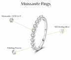 Eternity Band -Half Round Stone Band 925 Sterling Silver 0.27 CT