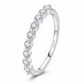 Eternity Band -Half Round Stone Band 925 Sterling Silver 0.27 CT