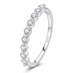 Eternity Band -Half Round Stone Band 925 Sterling Silver 0.27 CT