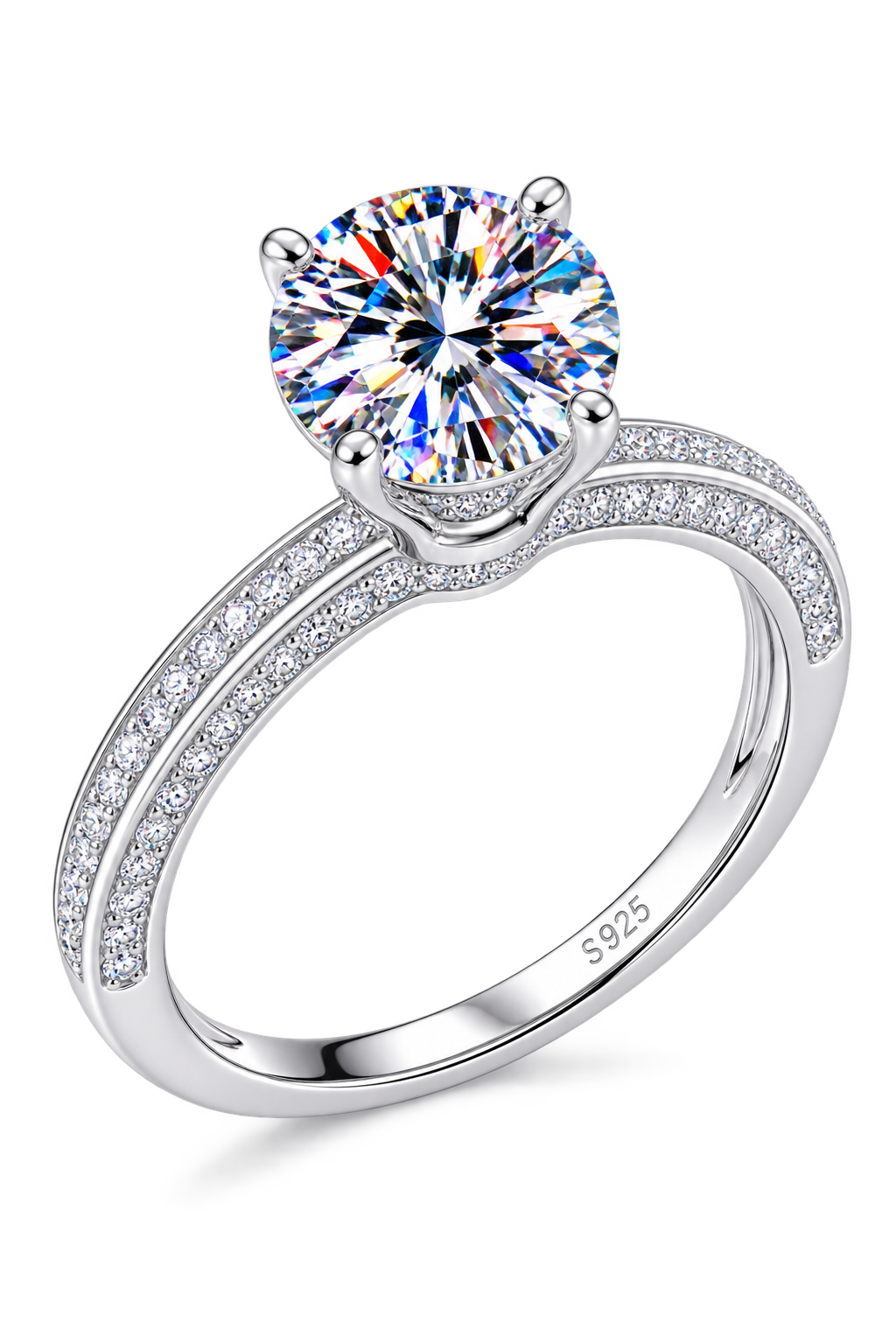 Elle Éternelle Éclat Round Moissanite Victoria Bridal Set – Engagement Ring & Matching Wedding Band