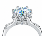 FLORET Floral Solitaire Anniversary / Engagement Moissanite Ring 2.10 CT