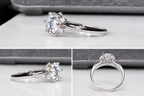FLORET Floral Solitaire Anniversary / Engagement Moissanite Ring 2.10 CT