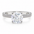 VICTORIA - 2 CT Round Brilliant Moissanite Engagement Ring