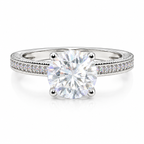 VICTORIA - 2 CT Round Brilliant Moissanite Engagement Ring