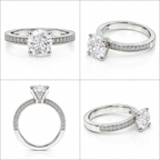 VICTORIA - 2 CT Round Brilliant Moissanite Engagement Ring