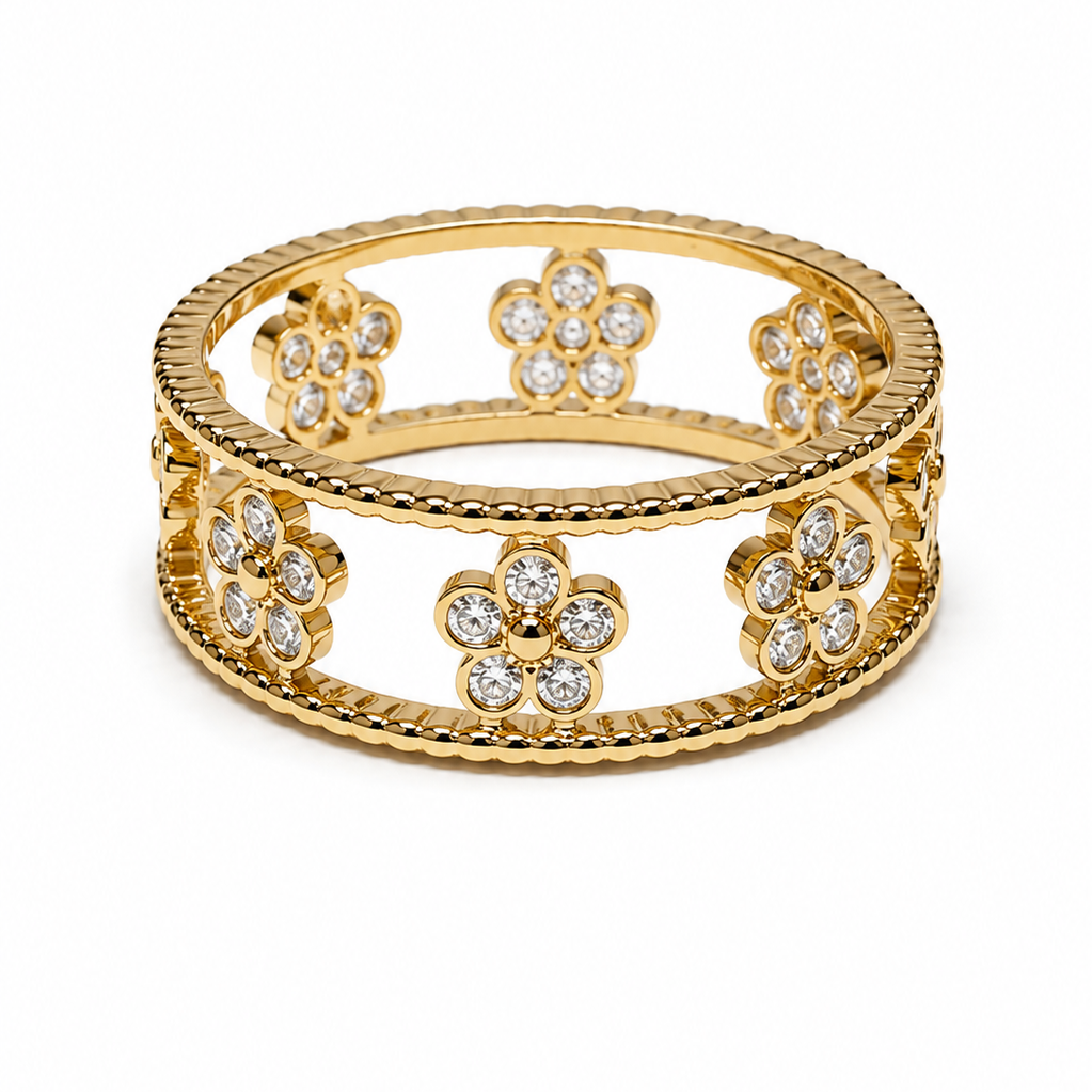 STELLA Elle Éternelle Floral Openwork Ring AAA CZ