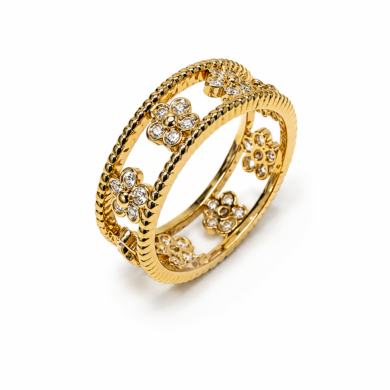 STELLA Elle Éternelle Floral Openwork Ring AAA CZ
