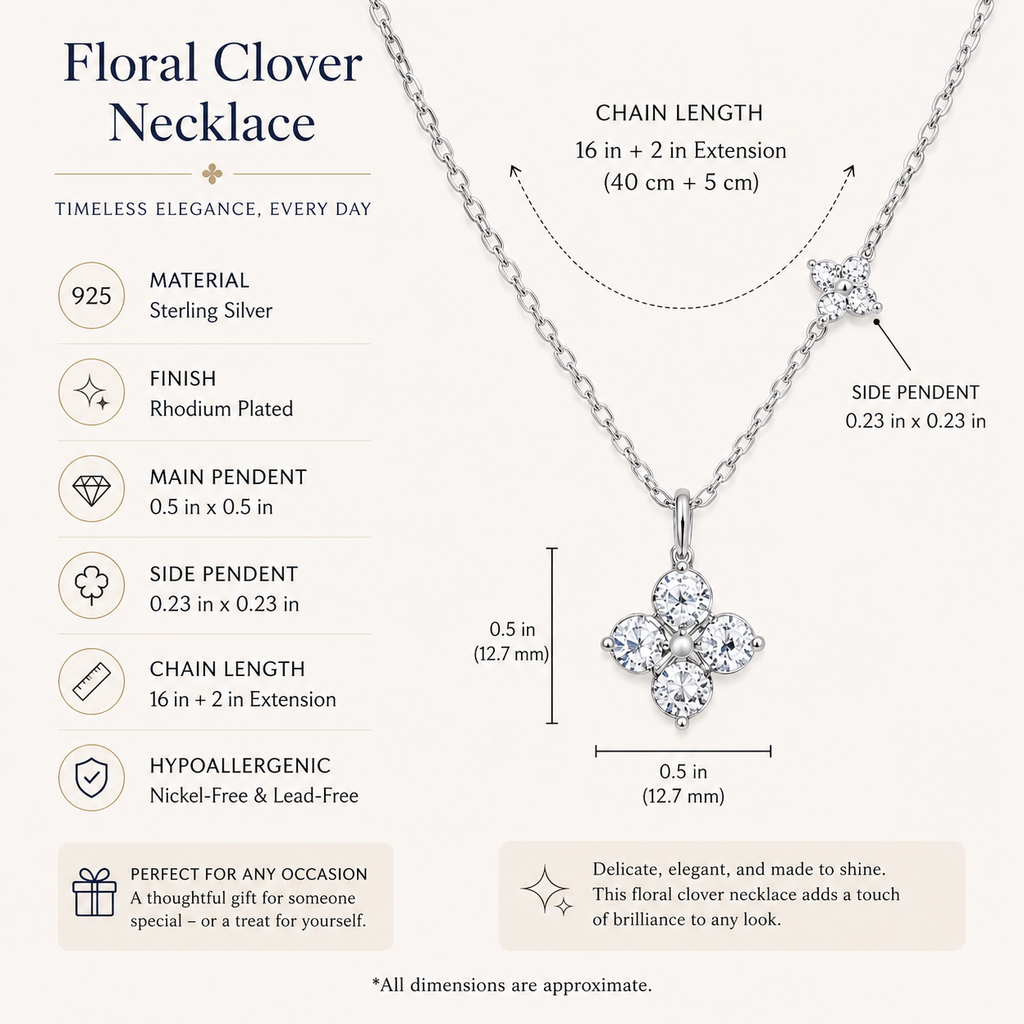 ETERNAL Floral Clover Necklace 0.5 or 1CT
