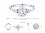 EVERLASTING Three Stone Pear Trilogy Moissanite Engagement Ring 3.0 CT