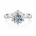 FLORET Floral Solitaire Anniversary / Engagement Moissanite Ring 2.10 CT
