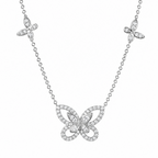Mariposa Butterfly Necklace 925 Sterling Silver Rhodium-Plated