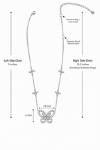 Mariposa Butterfly Necklace 925 Sterling Silver Rhodium-Plated