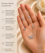 Mariposa Butterfly Necklace 925 Sterling Silver Rhodium-Plated