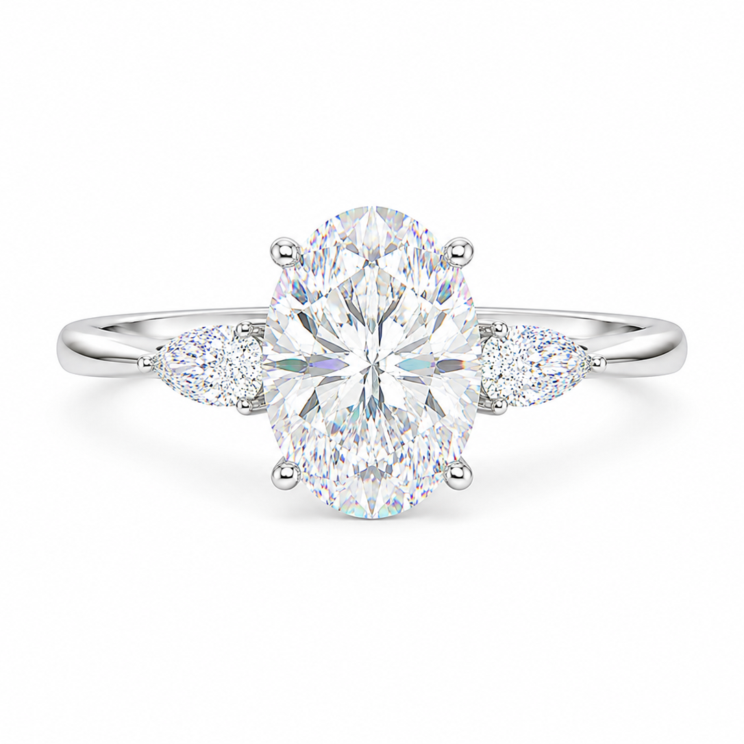 [PRE-ORDER] Forgetmenot -3.1 CT Oval Cut Moissanite Engagement Ring
