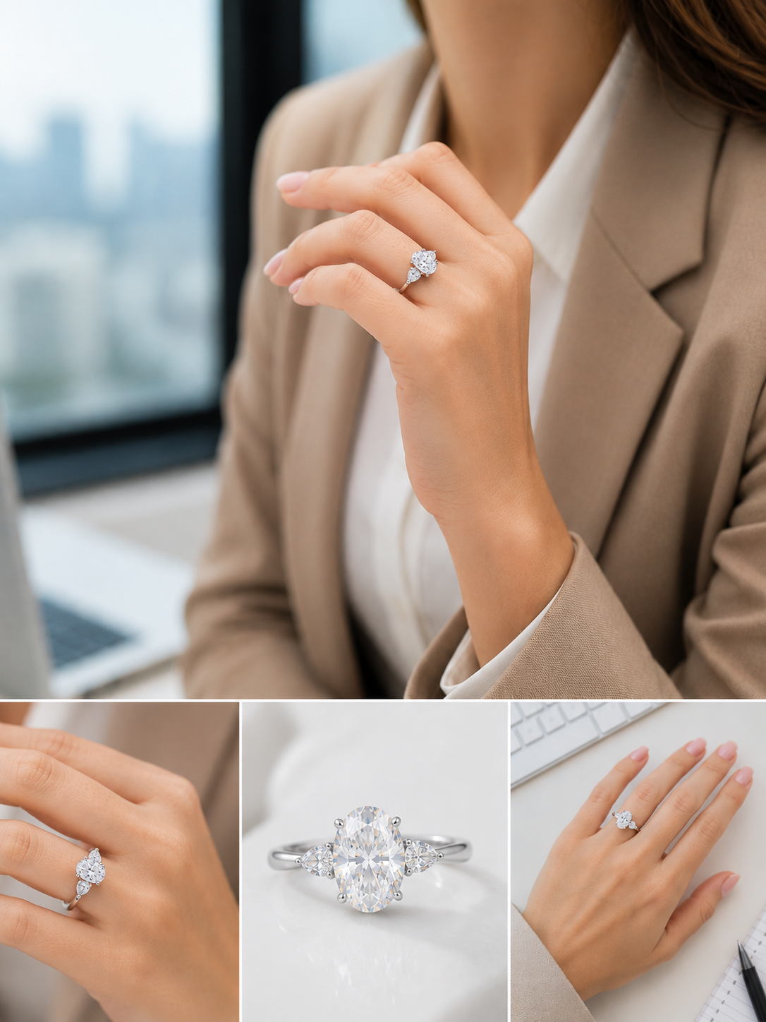 [PRE-ORDER] Forgetmenot -3.1 CT Oval Cut Moissanite Engagement Ring