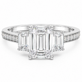 [SOLD OUT] FORGET-ME-NOT Three-Stone Moissanite Engagement Ring, 2.52 CT Emerald Cut