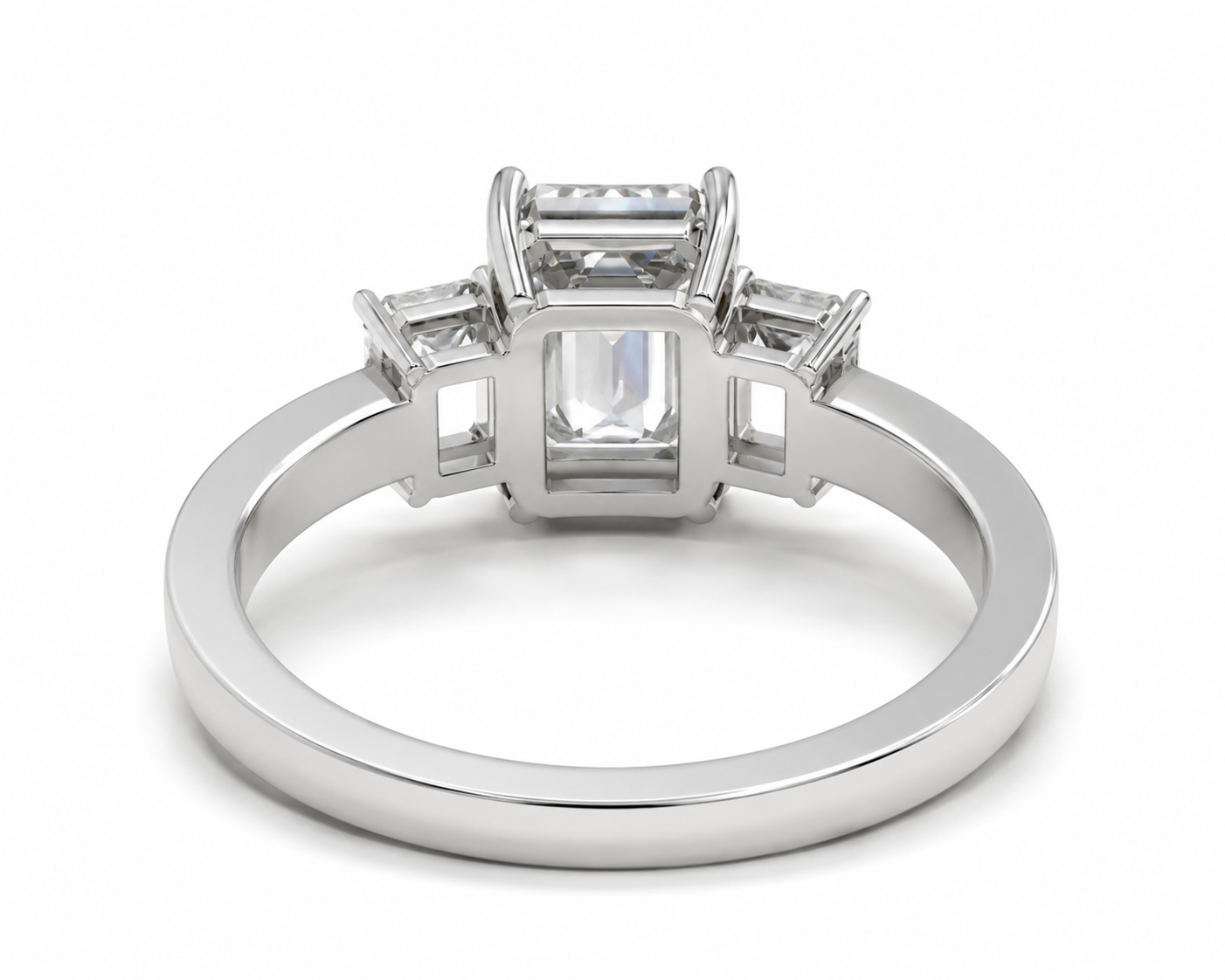 [SOLD OUT] FORGET-ME-NOT Three-Stone Moissanite Engagement Ring, 2.52 CT Emerald Cut