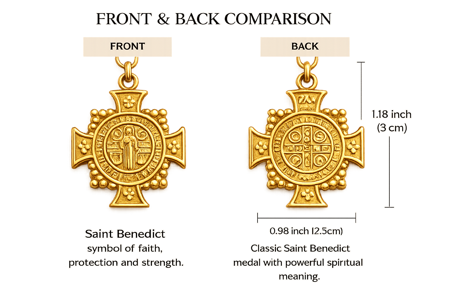 DANIEL Saint Benedict Toggle Necklace 18K Plated