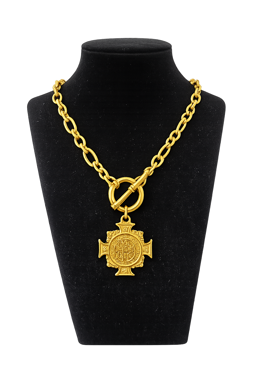 DANIEL Saint Benedict Toggle Necklace 18K Plated