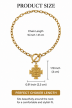 DANIEL Saint Benedict Toggle Necklace 18K Plated