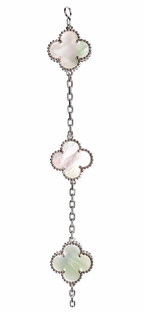 CELESTE Heritage Bloom Bracelet 14K White Gold Plated