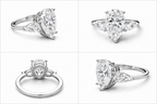 Everlight Pear Trilogy Ring - 3.5CT Three Stone Pear Cut Moissanite Engagement Ring