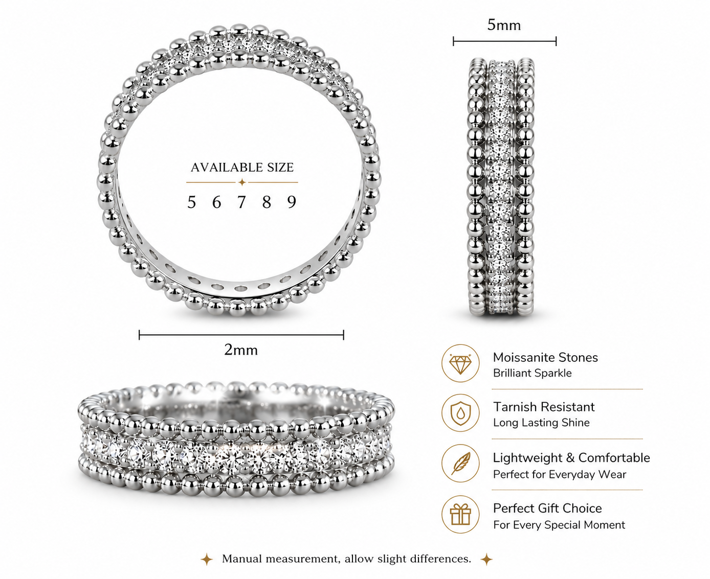 Emma Pavé Stacking Eternity Band Ring