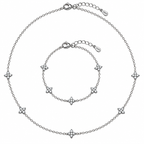 FELICIA S925 Floral Necklace & Bracelet Set