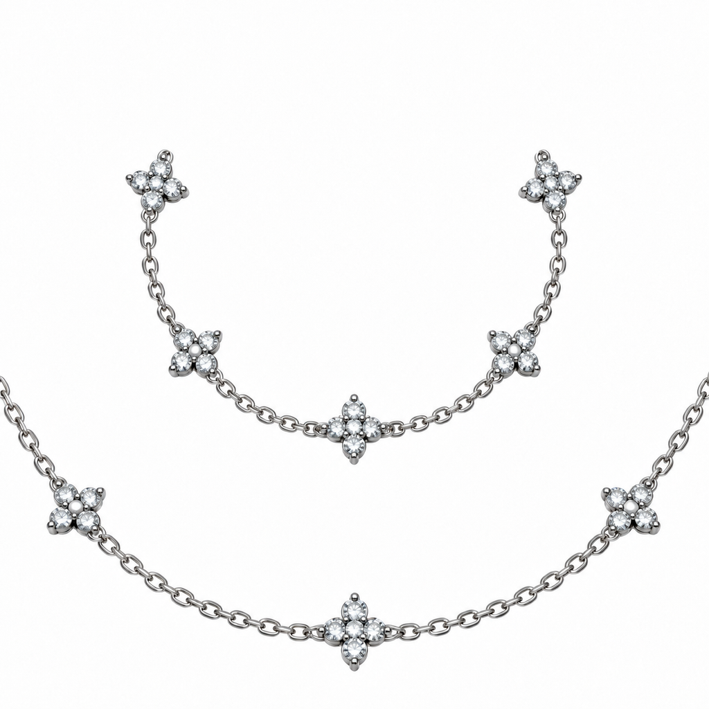 FELICIA S925 Floral Necklace & Bracelet Set