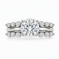 Nadia 2 CT Round Moissanite Bridal Set for Women, Hidden Halo Engagement Ring
