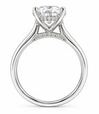 Nadia 2 CT Round Moissanite Bridal Set for Women, Hidden Halo Engagement Ring