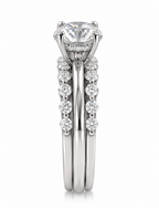 Nadia 2 CT Round Moissanite Bridal Set for Women, Hidden Halo Engagement Ring