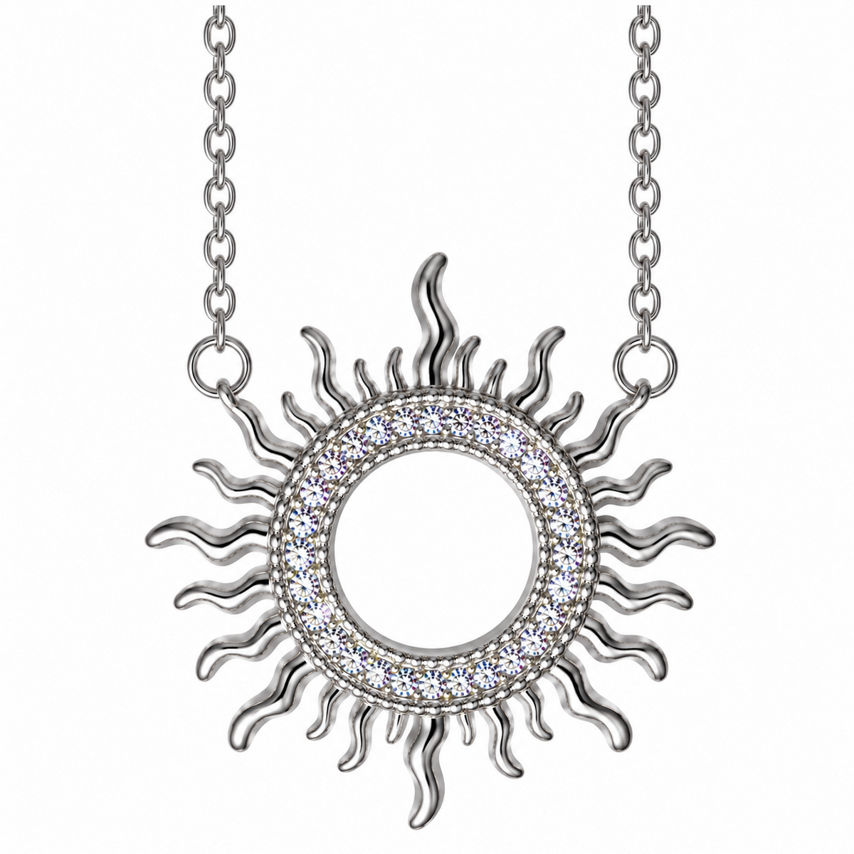 SOLEIL - Sun Pendant Necklace (Rhoduim/18K Yellow Gold)