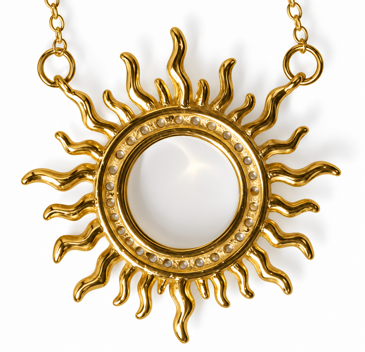 SOLEIL - Sun Pendant Necklace (Rhoduim/18K Yellow Gold)