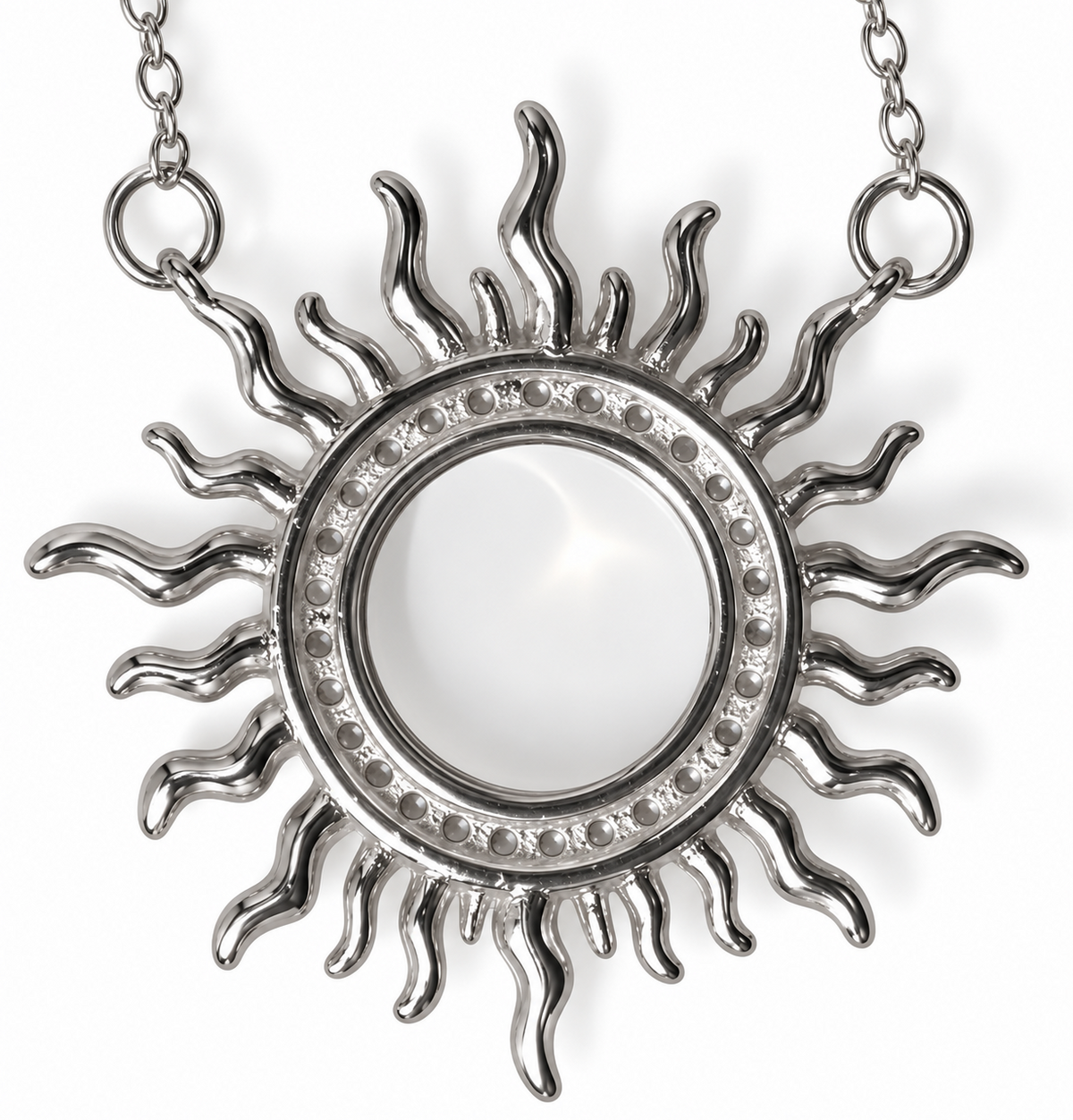 SOLEIL - Sun Pendant Necklace (Rhoduim/18K Yellow Gold)