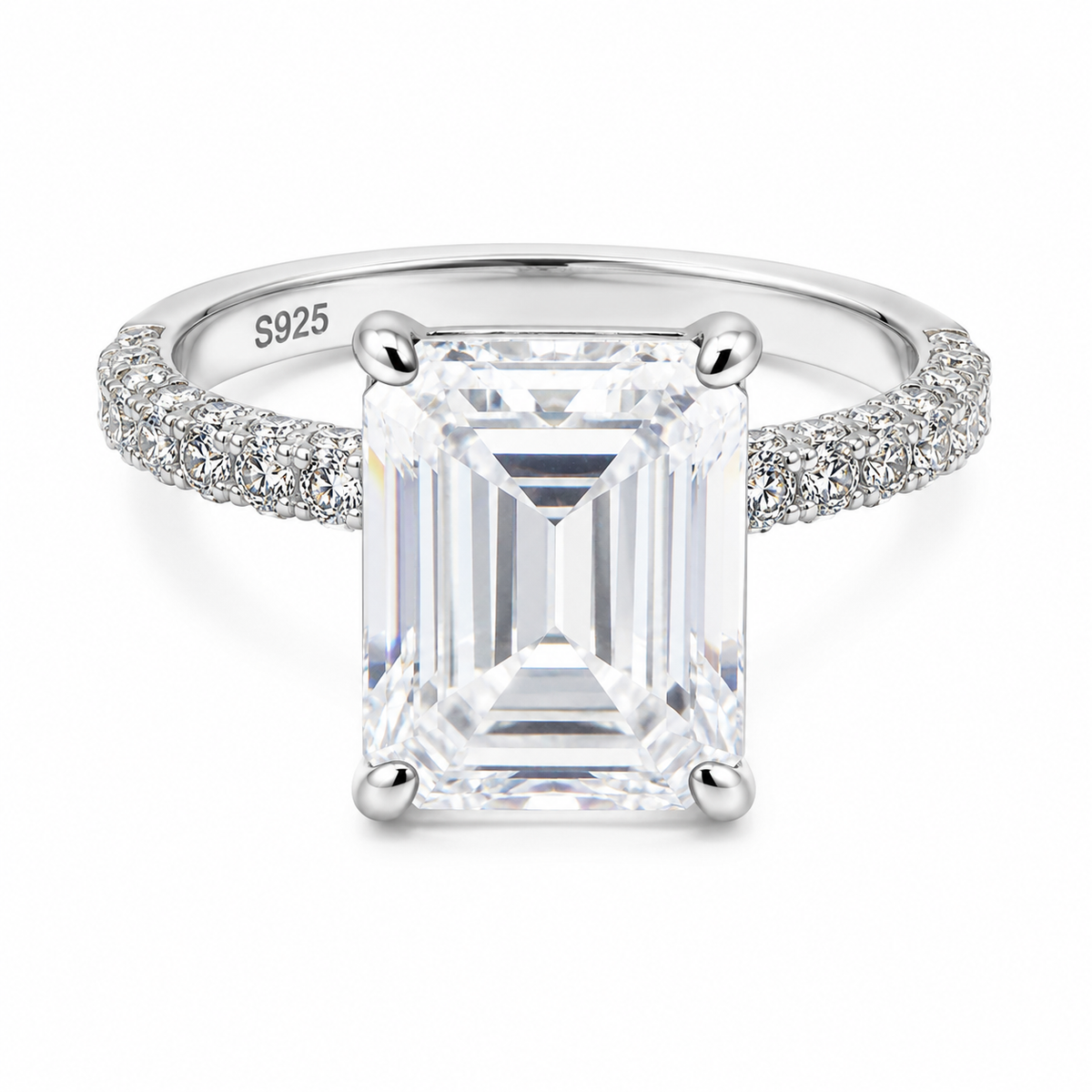 HEIRESS PAVE 4.78 CT Moissanite Engagement Ring – Timeless Elegance with Brilliant Pavé Sparkle