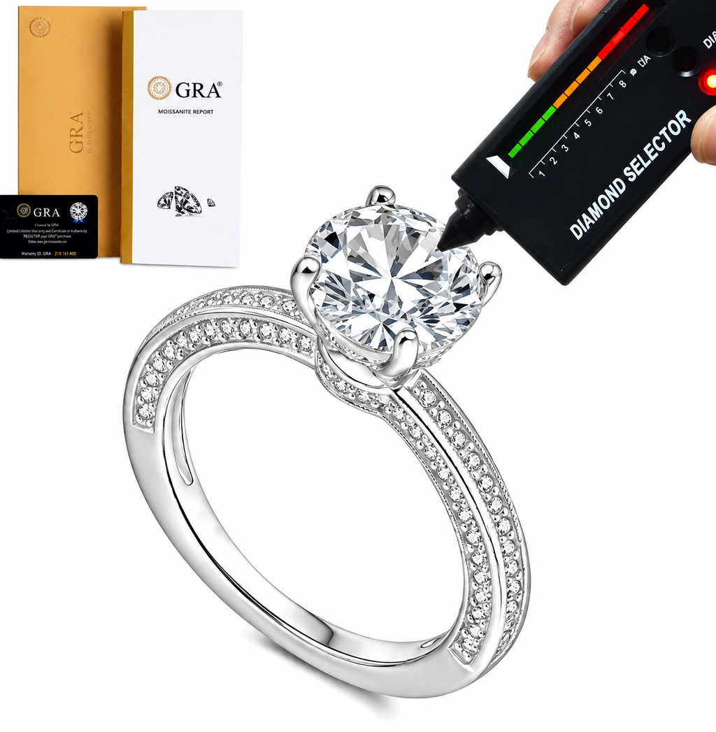 VICTORIA - 2 CT Round Brilliant Moissanite Engagement Ring