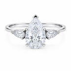 EVERLASTING Three Stone Pear Trilogy Moissanite Engagement Ring 3.0 CT