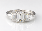 FORGETMENOT Emerald Cut Premium Moissanite Three-Stone Ring 3CT