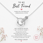 ANNA Interlocking Circle Necklace-Rhodium Plated
