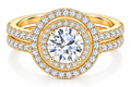 [PRE-ORDER] EMPRESS – Round Halo 1.89 CT Bridal Ring Set with Nesting Pavé Circle Band