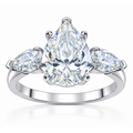 Everlight Pear Trilogy Ring - 3.5CT Three Stone Pear Cut Moissanite Engagement Ring