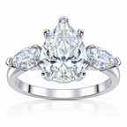 Everlight Pear Trilogy Ring - 3.5CT Three Stone Pear Cut Moissanite Engagement Ring