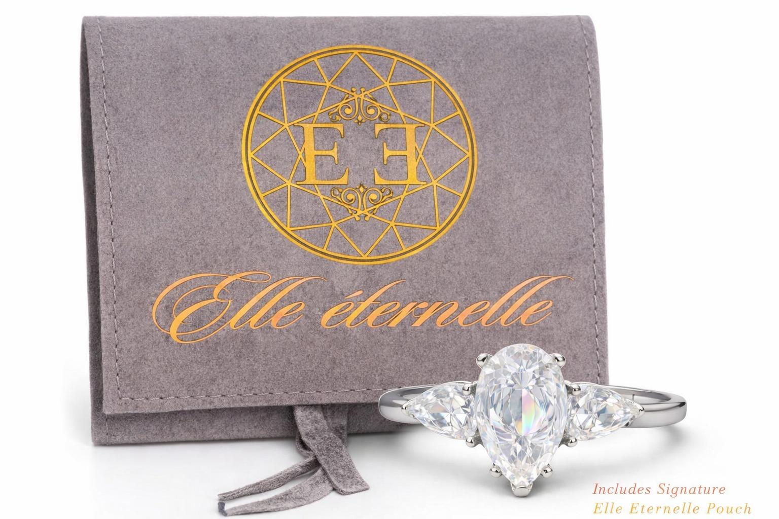 Everlight Pear Trilogy Ring - 3.5CT Three Stone Pear Cut Moissanite Engagement Ring