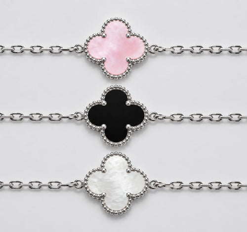 CELESTE Heritage Bloom Bracelet 14K White Gold Plated