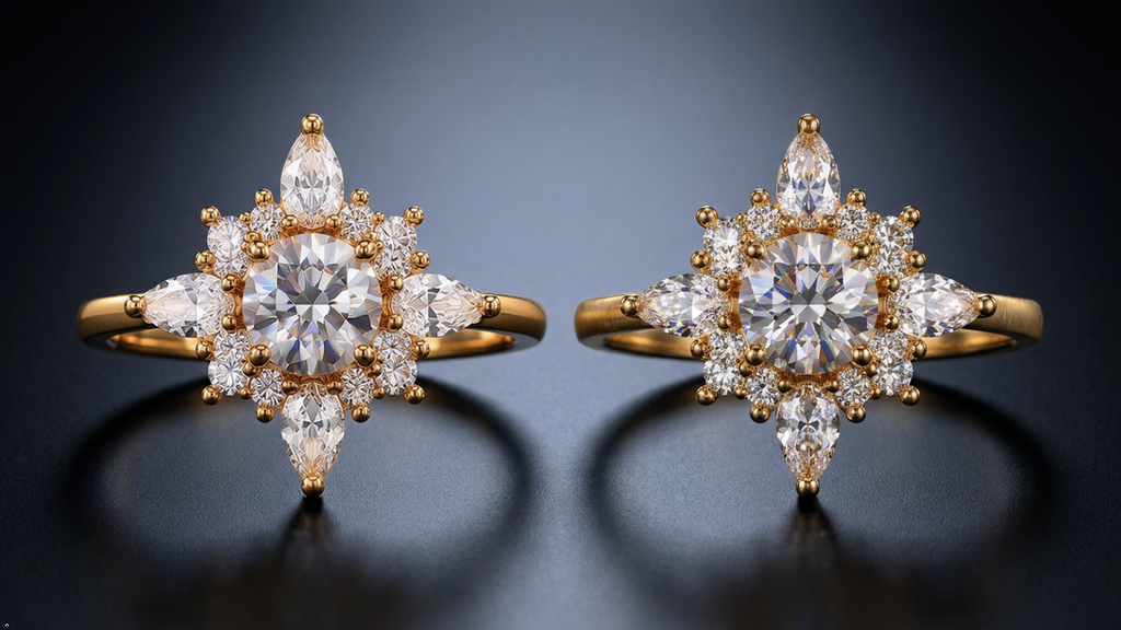 Elle Éternelle SUNBURST — Certified 2.67 CT Moissanite Engagement Ring